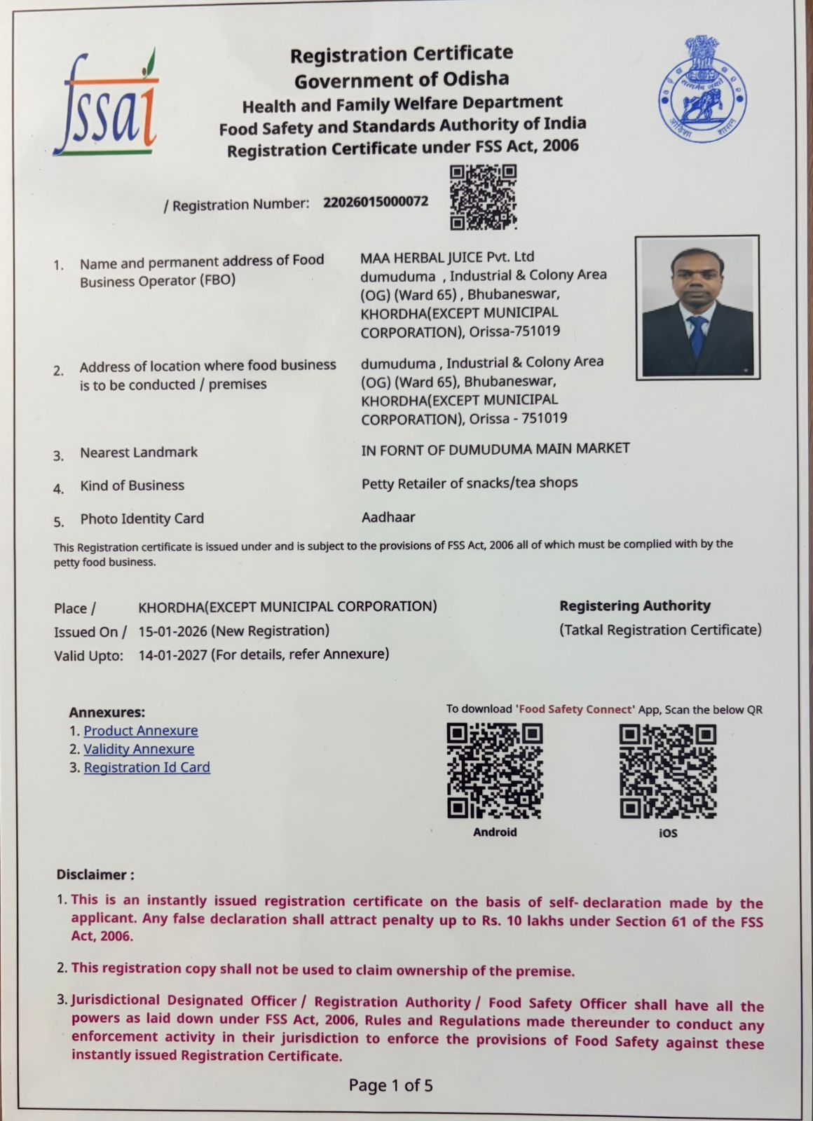 Certificate 1